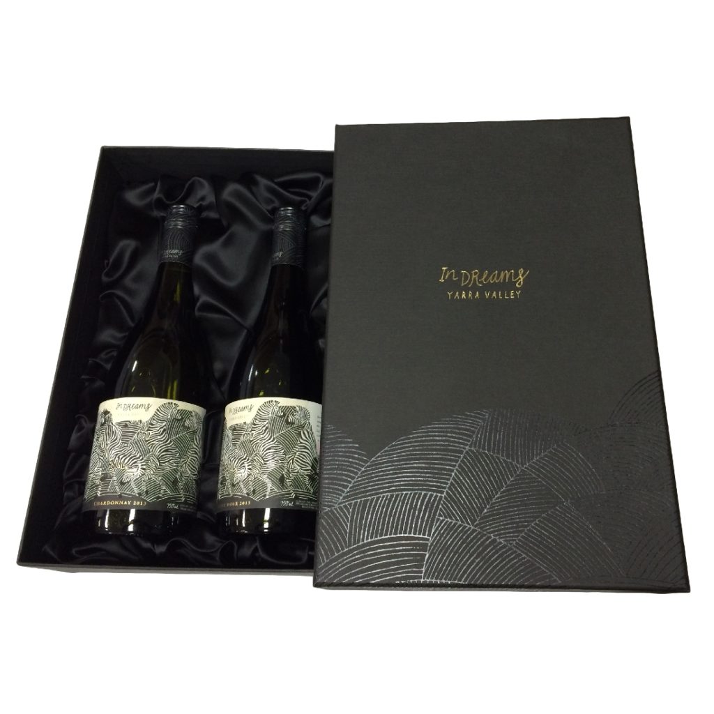 Wine Gift Box - 2 Bottles - Box & Lid - with Silk Insert